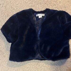 Next Kids Faux Fur Cape - Deep Blue